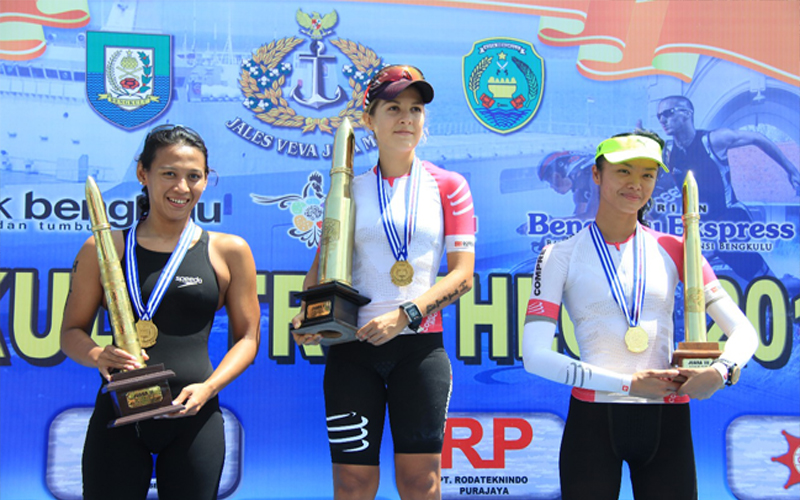 Juara 1,2, dan 3 Bengkulu Triathlon 2017 kategori Sprint Distance