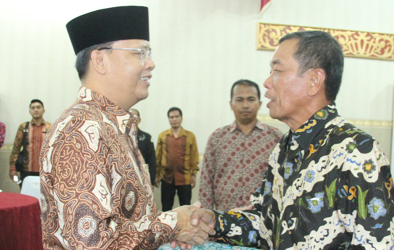 Plt Gubernur Bengkulu Rohidin Mersyah pada Pisah Sambut Kajati Bengkulu, Kamis (20/07).