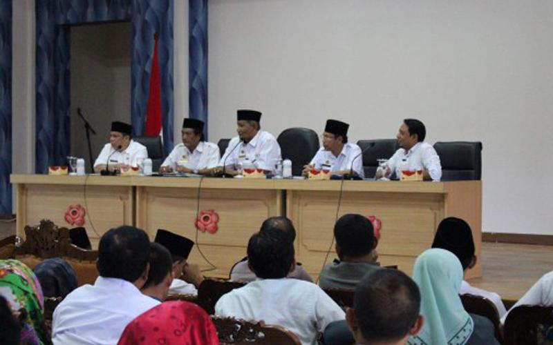 Rapat persiapan di Ruang Gunung Bungkuk sekretariat Kota Bengkulu pada Rabu (13/9/2017)