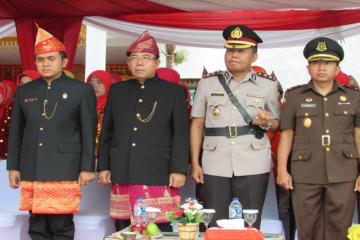 Jajaran FKPD mengikuti upacara HUT Kab Seluma ke 14