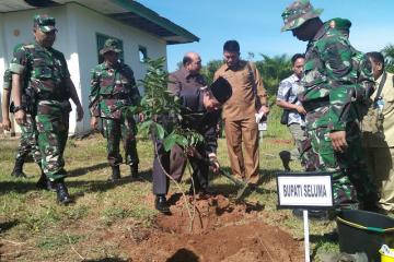 Bupati Bundra melakukan penanaman pohon