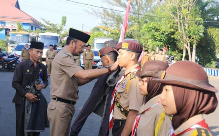 Sekda Kota Bengkulu Marjon melepas 40 orang Pramuka Penegak dan Pandega untuk mengikuti Raimuna Nasional XI di Jakarta Timur