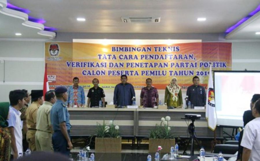 Bimbingan Teknis (Bimtek) tata cara pendaftaran, verifikasi dan penetapan partai politik calon peserta pemilu tahun 2019 tingkat Kota Bengkulu