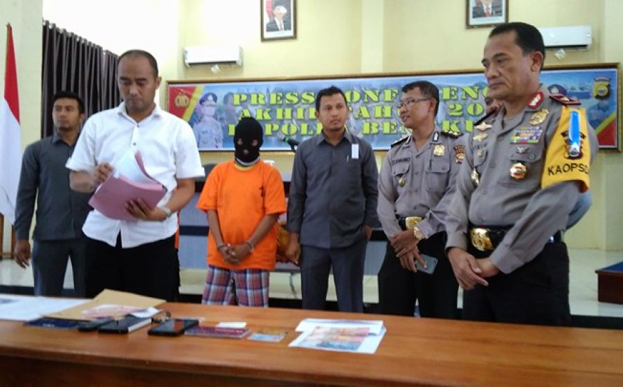 polda Bengkulu saat press lesease kasus judi online