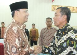 Plt Gubernur Bengkulu Rohidin Mersyah pada Pisah Sambut Kajati Bengkulu, Kamis (20/07).