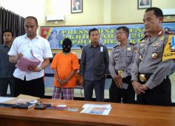 polda Bengkulu saat press lesease kasus judi online